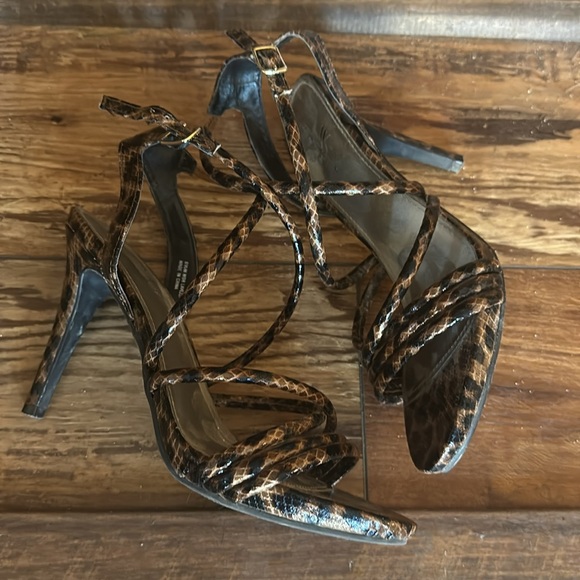 Strappy Leopard Heels - Picture 2 of 3